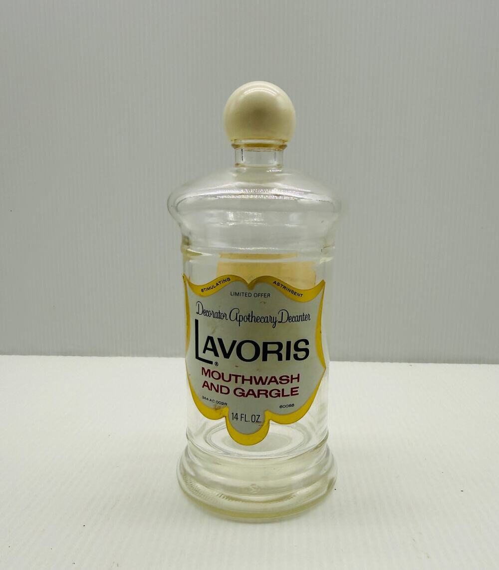 Vintage Lavoris Mouthwash and Gargle Decorator Apothecary Decanter - Empty